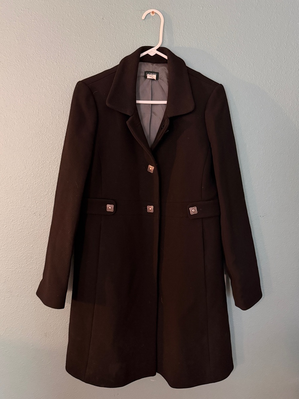 J. Crew Classic Women's Black Wool-Blend Coat